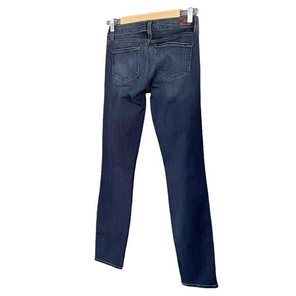 Paige Jeans Edgemont Moto Zip Skinny Stretch Denim Dark Wash Women’s Size 25 - Picture 7 of 11